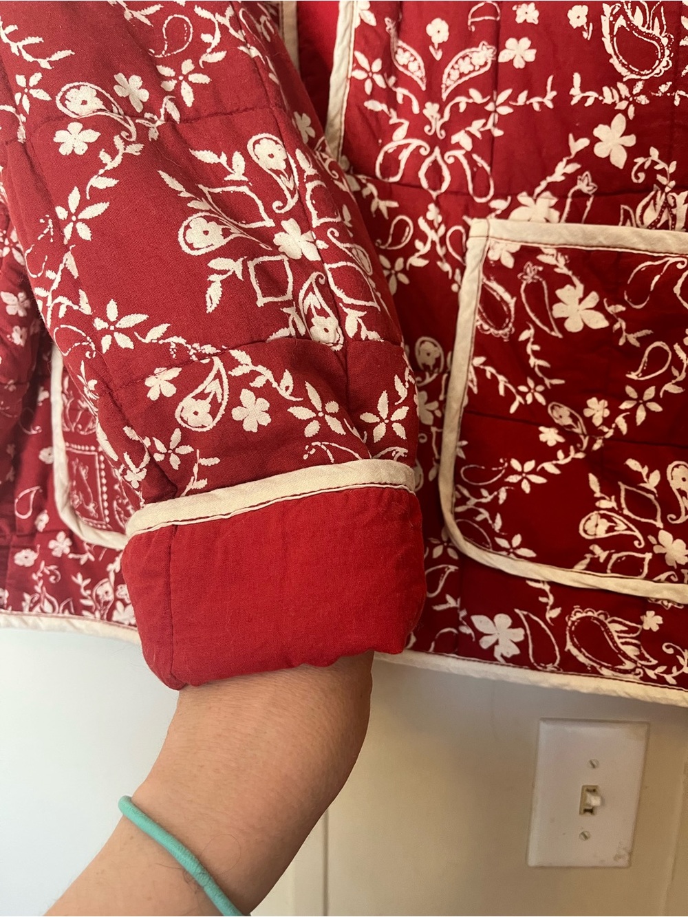 Sold Out Free People Chloe Jacket in Brick - Bandana Print Quilted Boho Western - Picture 7 of 10